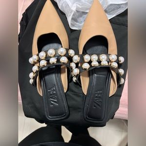 Zara Pearl Bead Mule